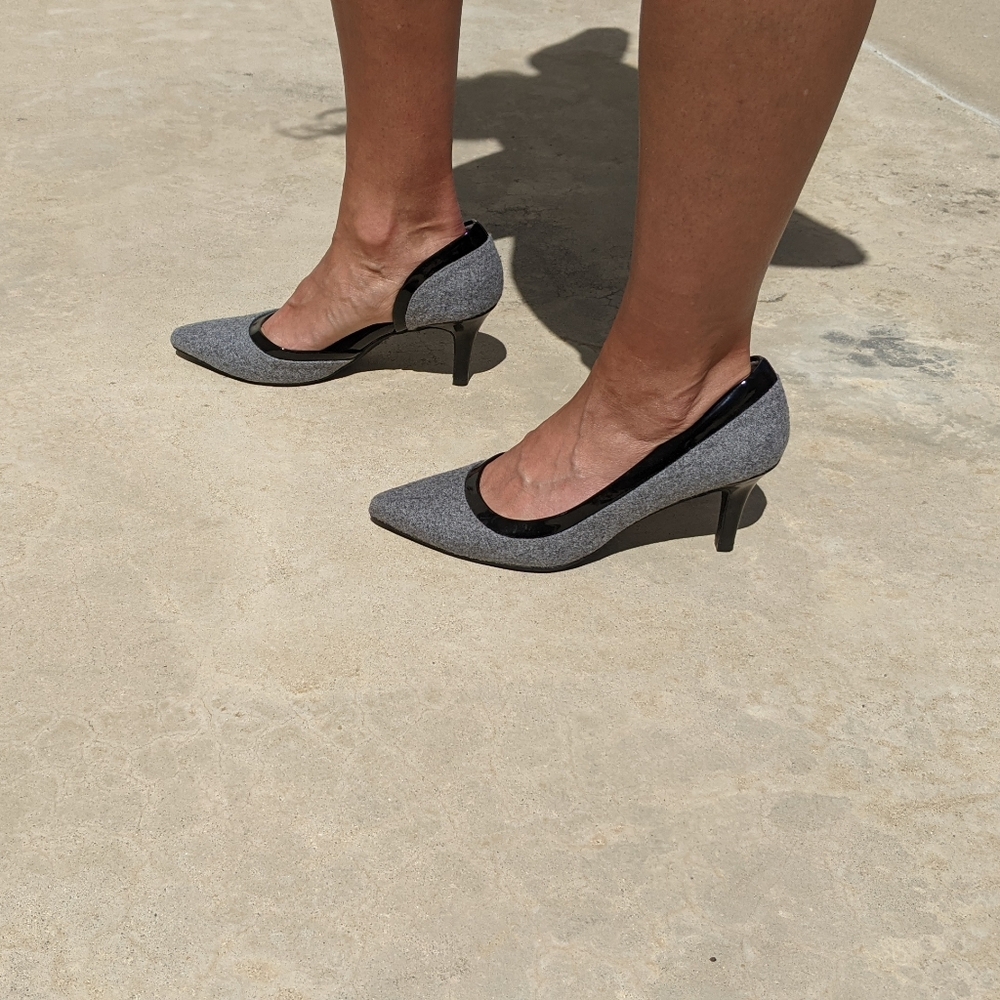 Grey /black high heels